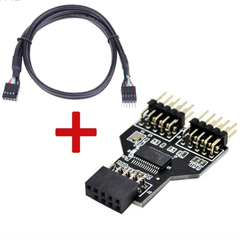 Материнская плата USB 9Pin Интерфейс заголовок сплиттер отклонения в размерах на 1-2