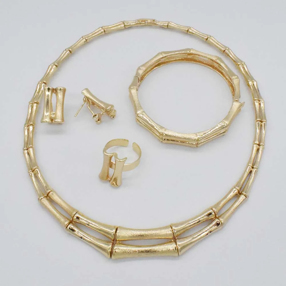 Модный комплект ювелирных украшений из бамбуковых африканских бусин изысканная