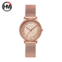 hannah martin hm 1074 fashion design female quartz watches steel strap diamond luxury elegant wristwatches ladies