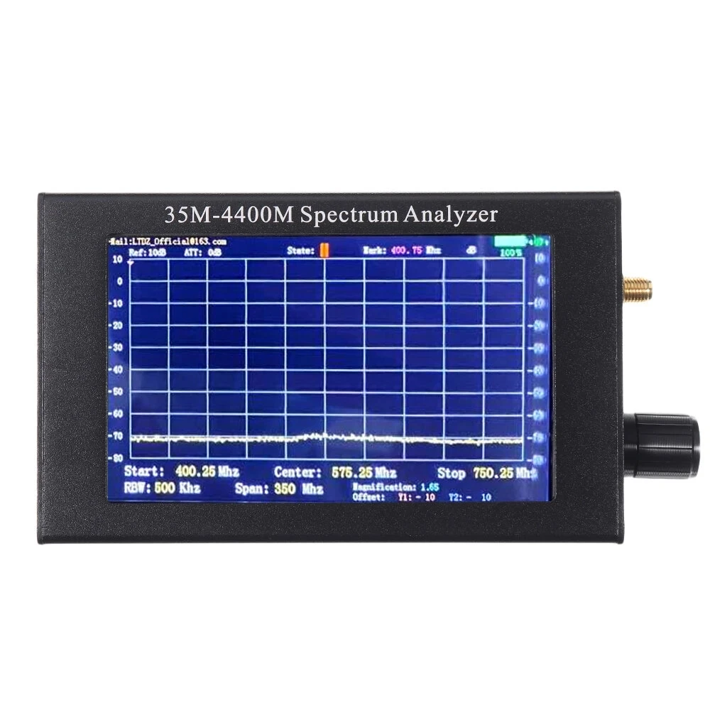 Handheld do Sinal do Espectro do Usb do Analisador do Espectro Durável do Uso do Sinal do Interfone Espectro de 4400m da Ferramenta Larga Adf4351 35m-medida de 4400m da