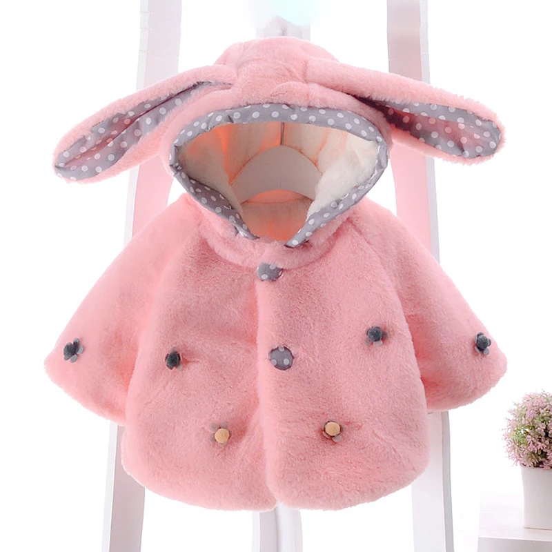 Меховое пальто для новорожденных девочек милая теплая зимняя куртка из