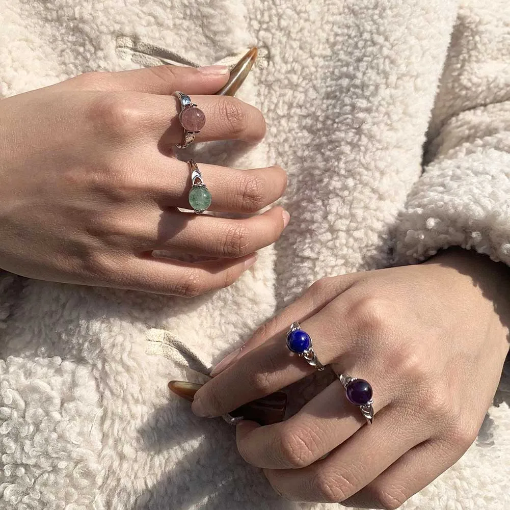 Момиджи естественные каменные кольца для женщин Пара Кольца с настоящими