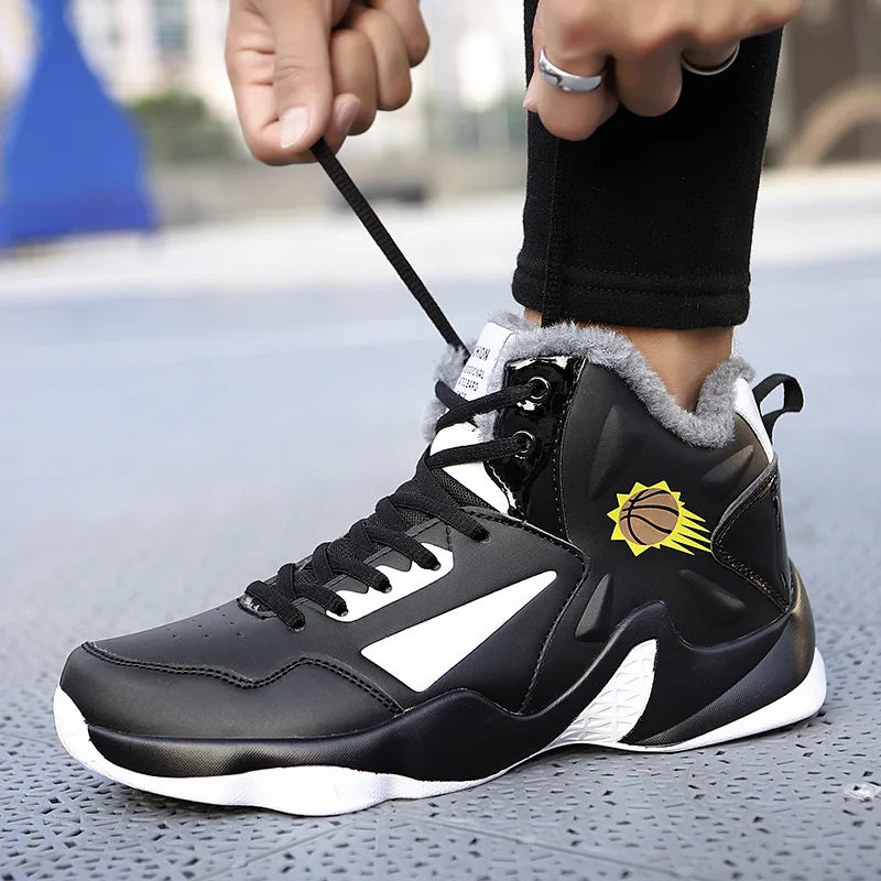Winter Men Basketball Shoes Breathable Sneakers Anti-skid High-top Unisex Women‘s Warm Plush Sneaker Jordan | Спорт и развлечения