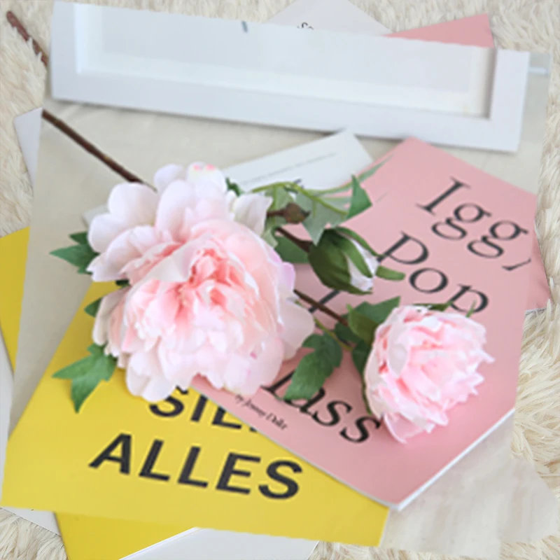 

Single Peony Artificial Flower Home Decoration Wedding Hand Holding Series Road Guide Wall Mural Landscaping Simulation Plant