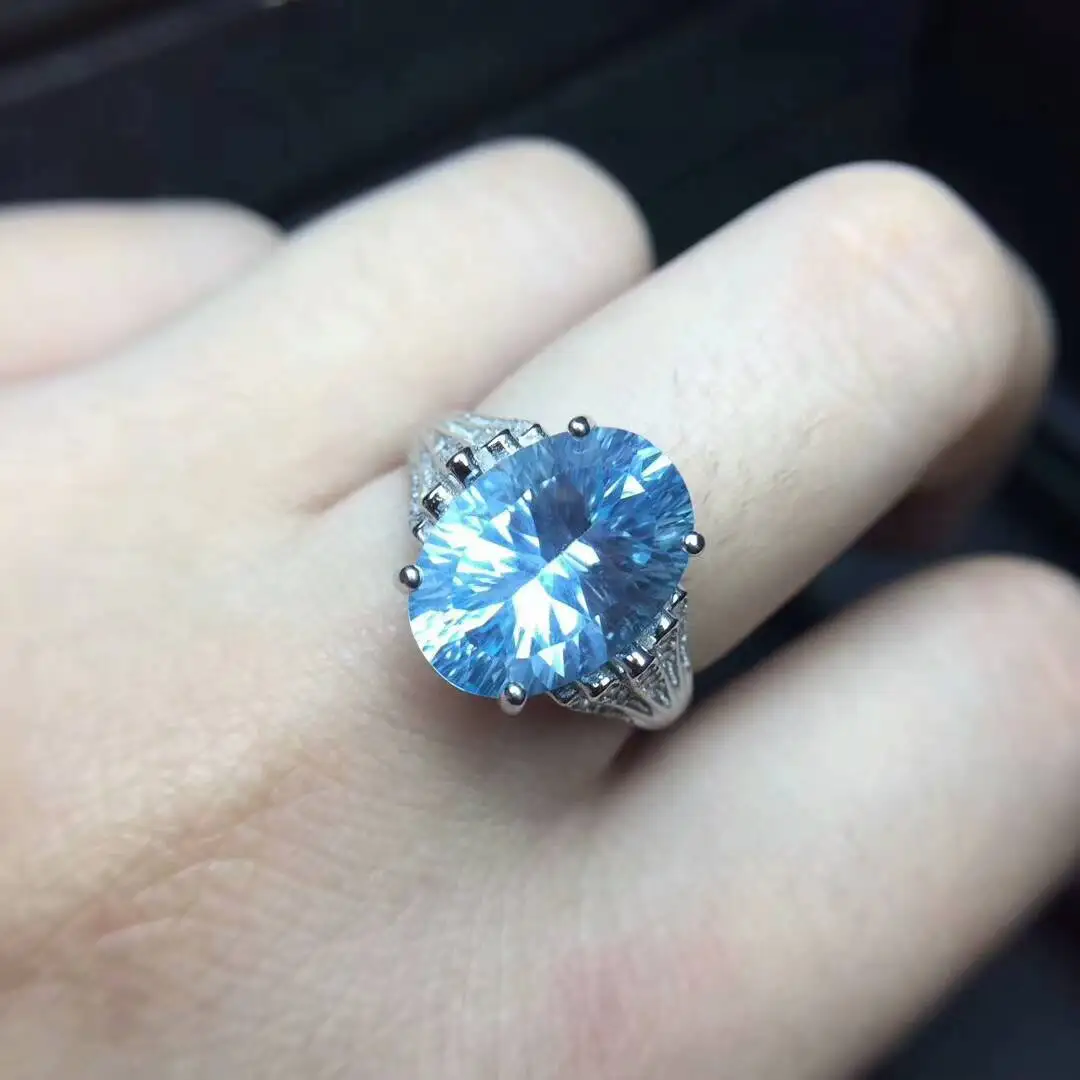 

LETSFUN Fine Jewelry 925 Silver Inlaid Natural Crystal Ring Noble Gifts Free Shipping