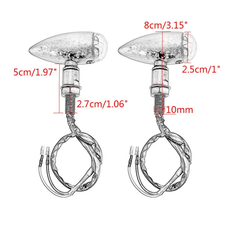 Мотоцикл Пуля поворотники свет металл черный Янтарный лампа индикатор Лампа для