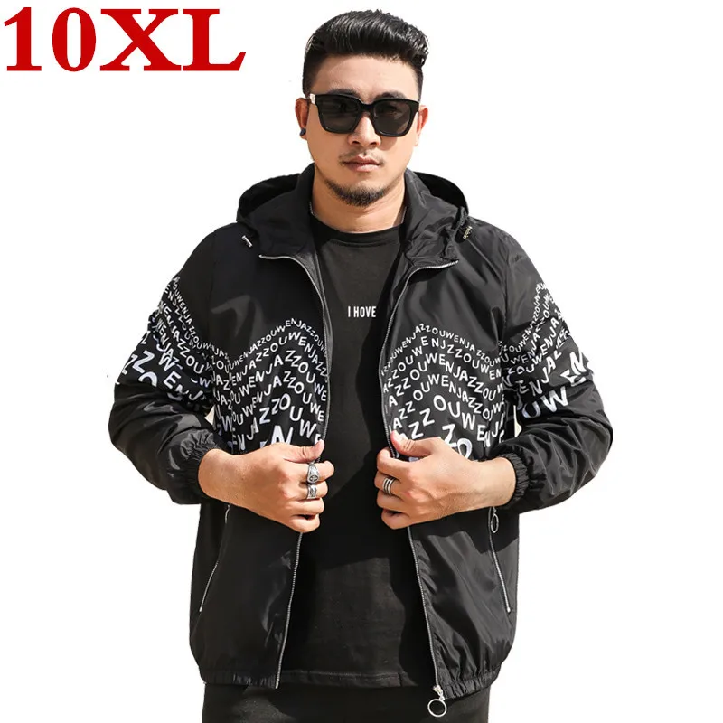Куртка на молнии размера плюс 10XL 9XL 8XL Мужская Весенняя модная Осенняя брендовая
