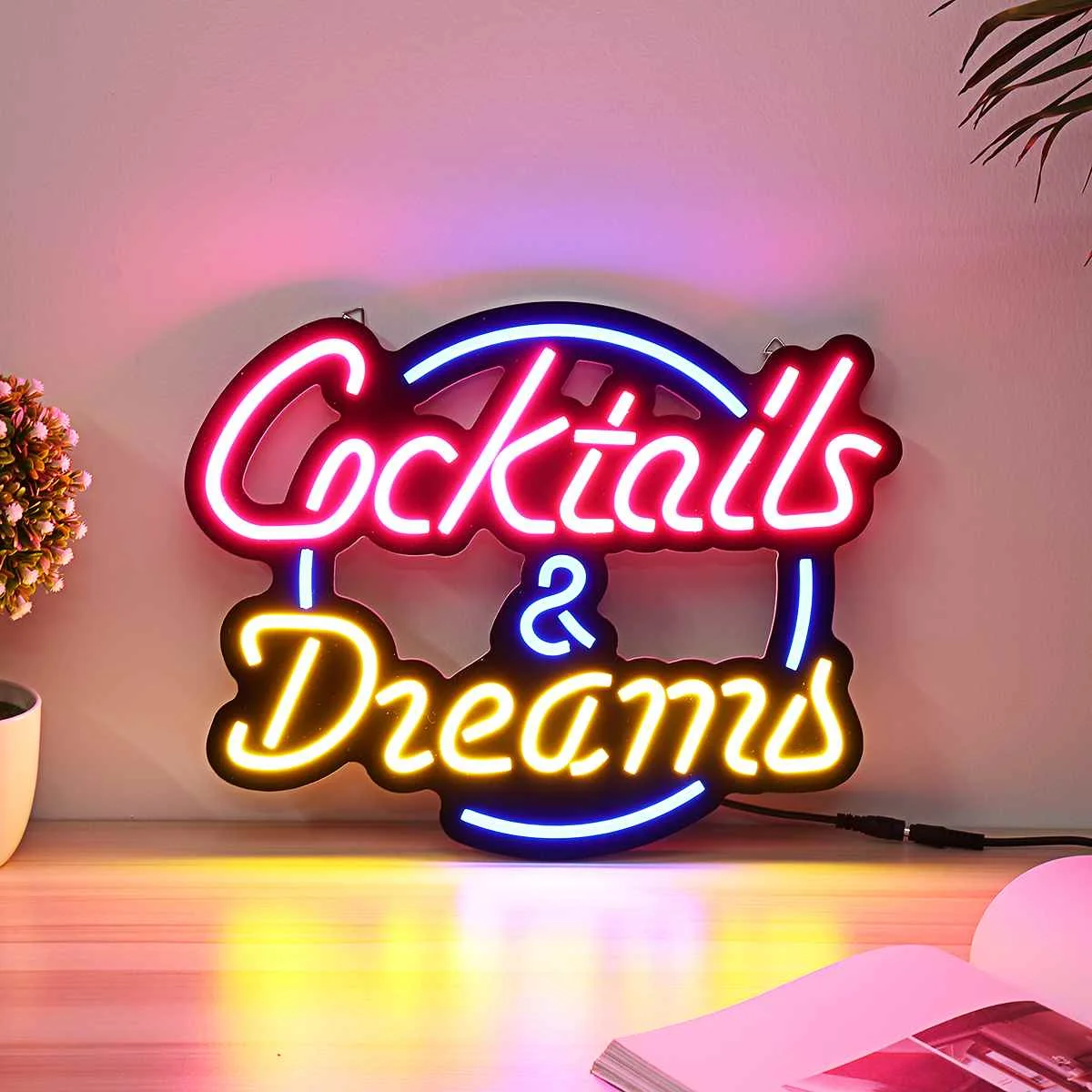 

43x35cm Cocktail Dream Real Glass Tube Neon Light Sign Tavern Beer Bar Home Room Decoration Neon Lamp Board Commercial Lighting