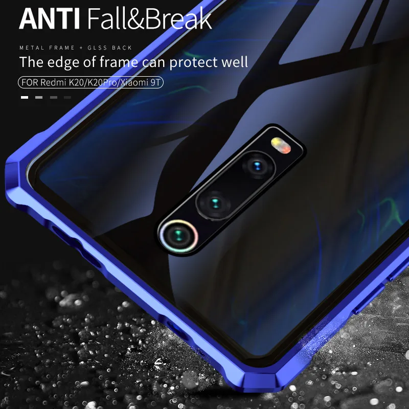 Металлический бампер для Xiaomi mi 9 t Pro металлический чехол прозрачная стеклянная