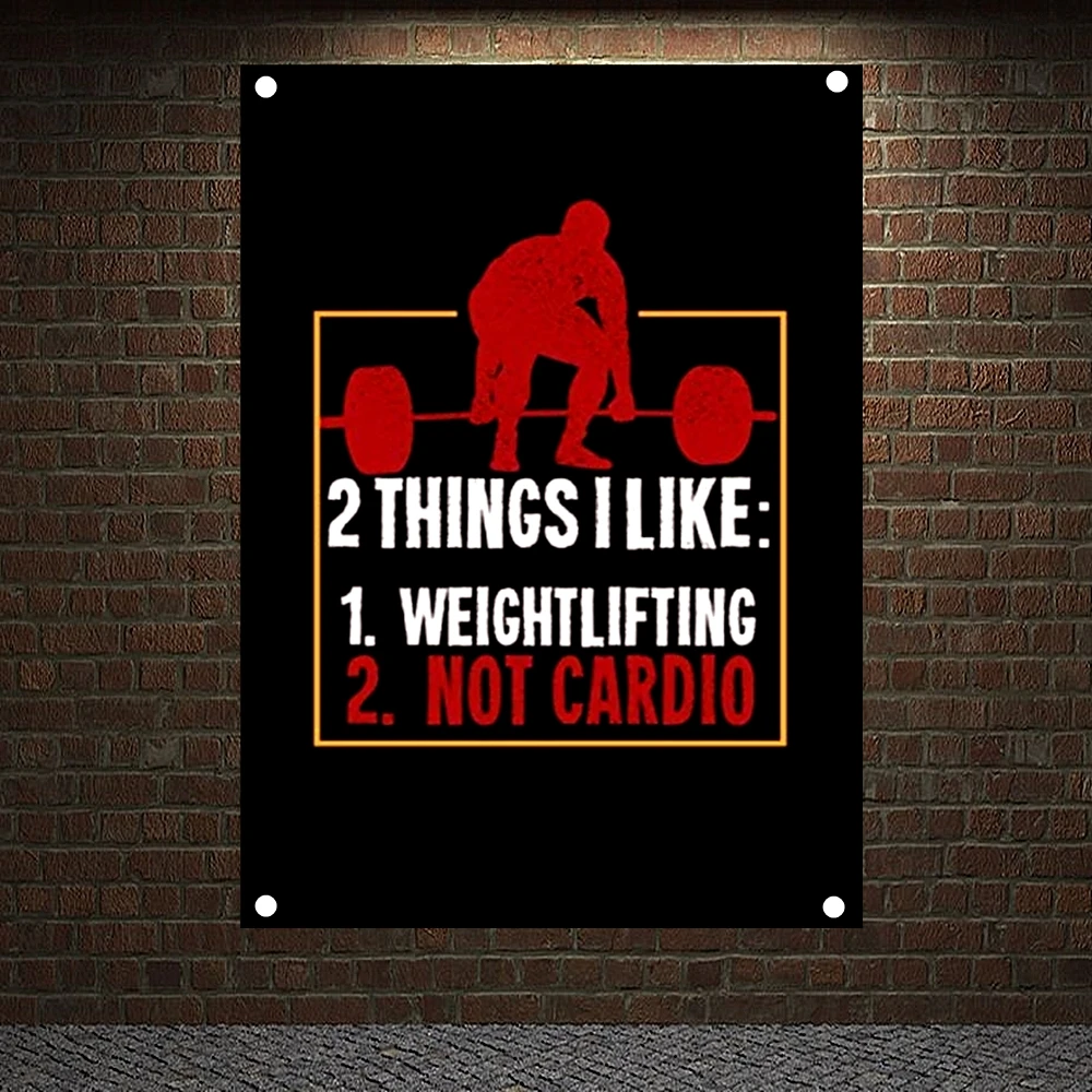 

THINGS I LIKE: WEIGHTLIFTING, NOT CARDIO Motivational Workout Posters Exercise Banners Wall Art Flags Tapestry Gym Wall Decor