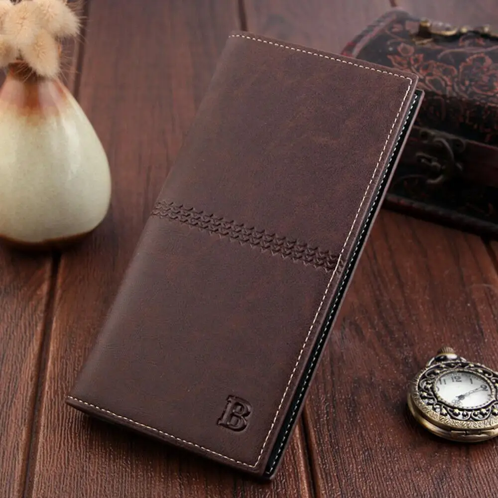 Новый мужской длинный кошелек клатч из искусственной кожи держатель для