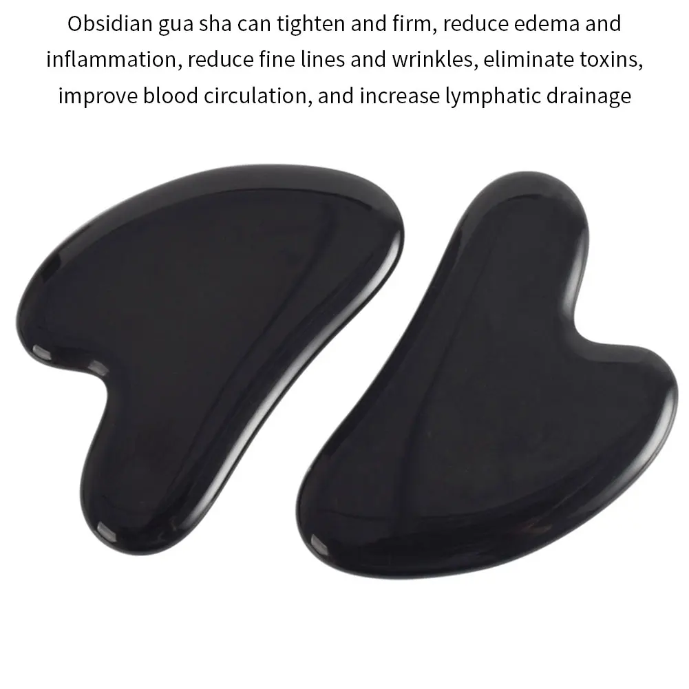 

Natural Obsidian Jade Roller Face Massage Gua Sha Board Crystal Stone Jade Massager Body Facial Eye Scraping Acupuncture Lift