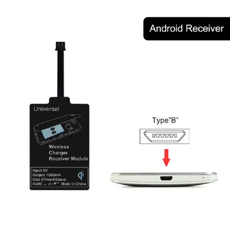 2018 Беспроводное зарядное устройство Qi Sans Fil портативное для телефона Samsung с Micro USB |