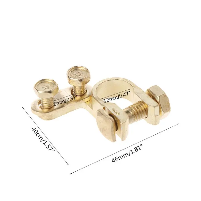 2 шт. маленькие зажимные зажимы для аккумулятора автомобиля 41 мм x 36 латунный