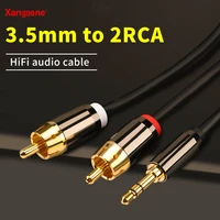 xangsane rca cable hifi stereo 2rca to 3 5mm audio cable aux amplifier splitter audio home theater cable mobile phone cable