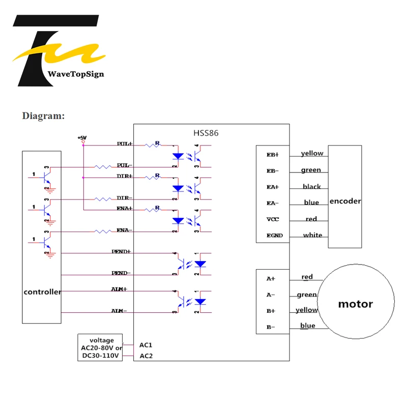 

WaveTopSign Nema34 86HS78-4004 2 phase Step Angle 1.8 Hybrid Stepper Motor Rated Current 4A Motor Length 78mm