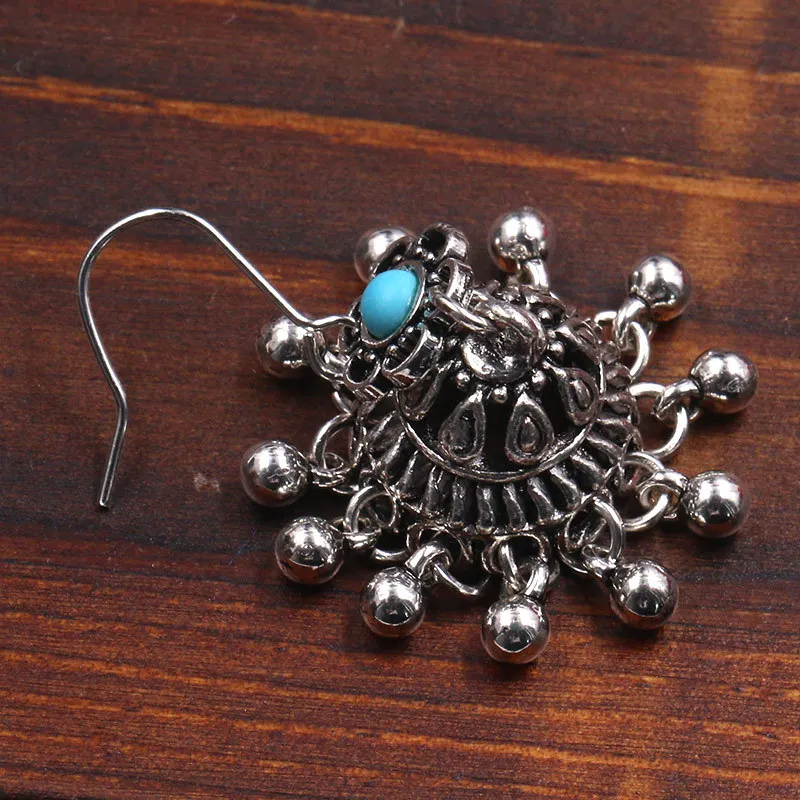 Индийские серьги Jhumka для женщин этнические полимерные с бахромой и бусинами в