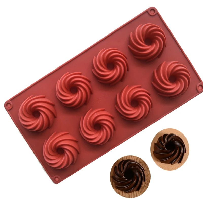 6/8/12 полость вихревые формы силиконовая форма для торта шоколадное печенье