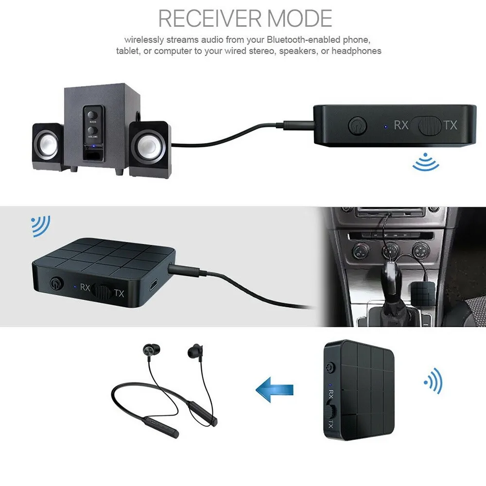 

Transmitter Advanced Bluetooth 50 Receiver Transmitter HiFi RCA To 35mm Aux Audio Adapter Long Lasting Battery