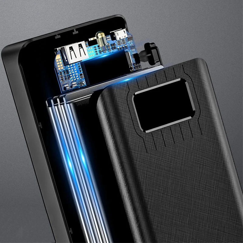 Внешний аккумулятор 30000 мАч для iPhone 11 X Samsung Huawei Xiaomi быстрая зарядка два USB Type C