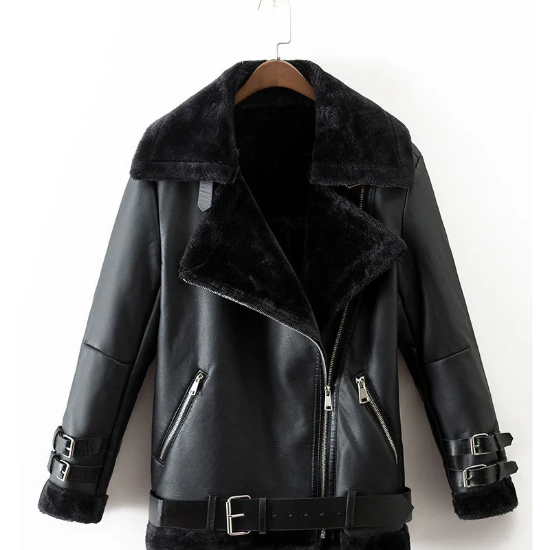 Женские зимние куртки из искусственной кожи с искусственным мехом коллекция 2019