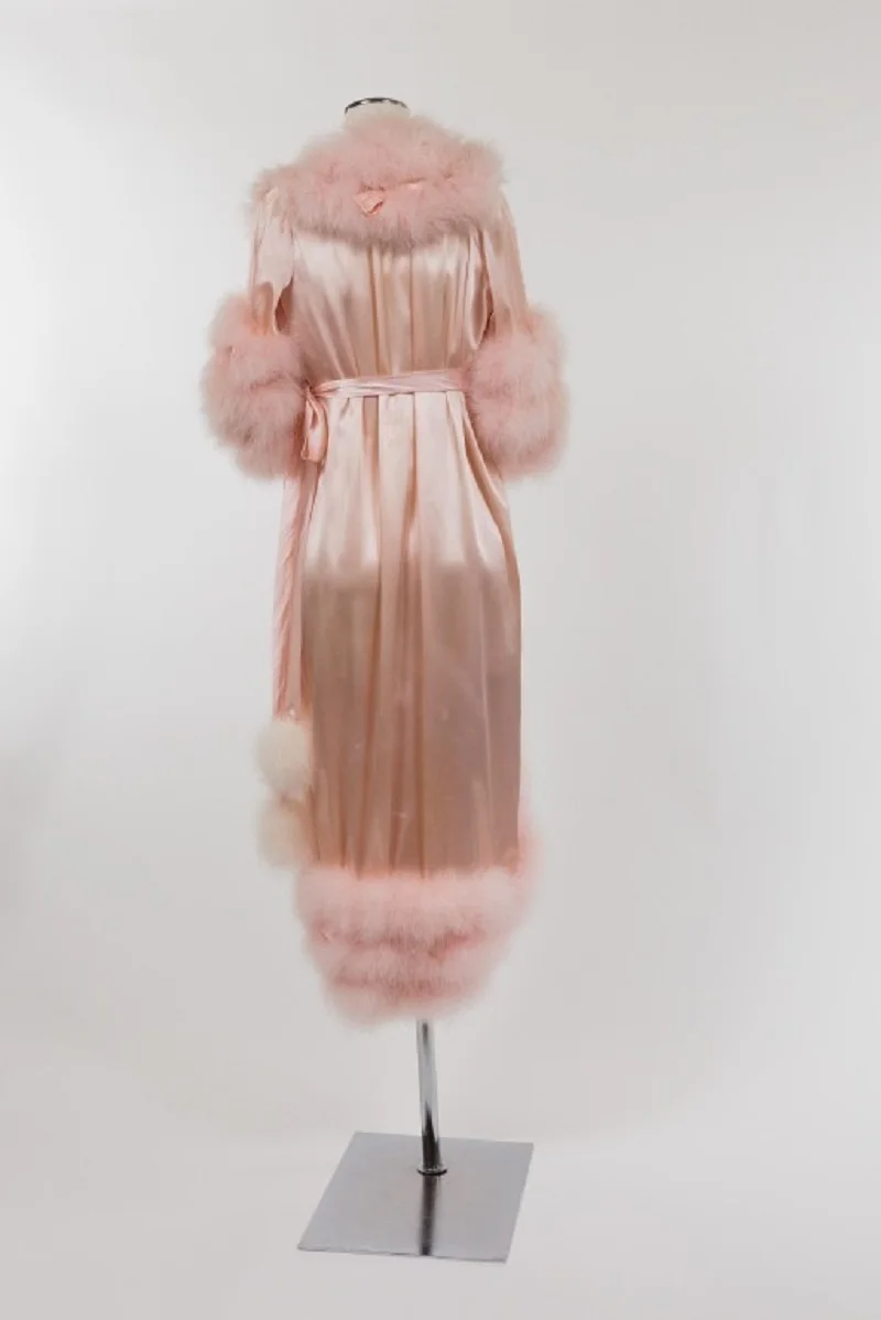 Luxury Bathrobe for Women Faxu Fur Sweep Train Lingerie Nightgown Pajamas Sleepwear Women's Gowns Housecoat Nightwear | Свадьбы и