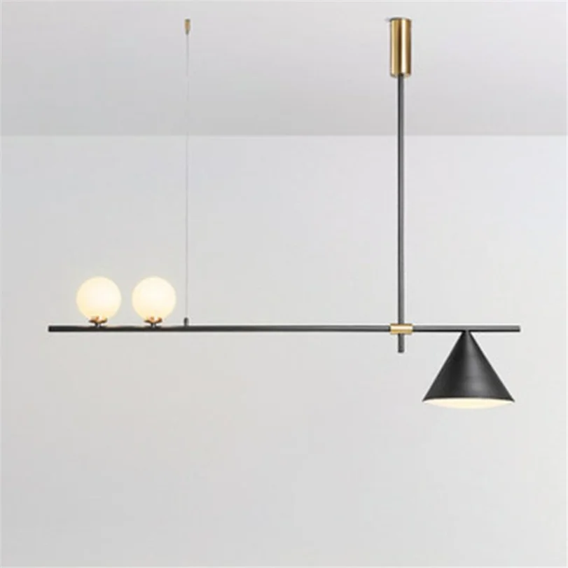 Люстры Современные Простые в скандинавском стиле черная стеклянная лампа с