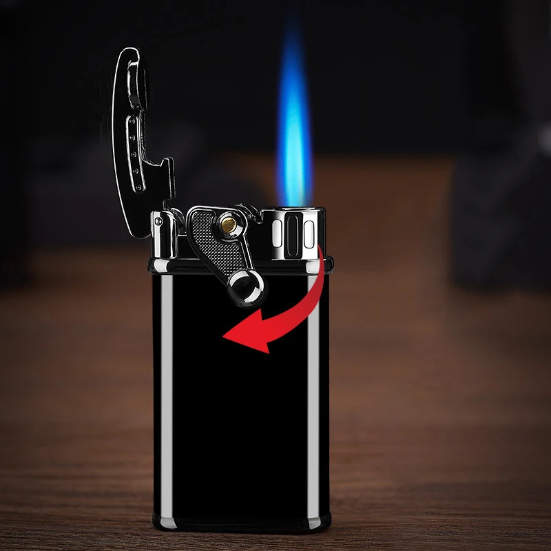 

Torch Jet Inflated Gas Rocker Lighter Metal Portable Windproof Straight Flame Outdoor Butane Turbo Smoke Cigar Cigarette Lighter