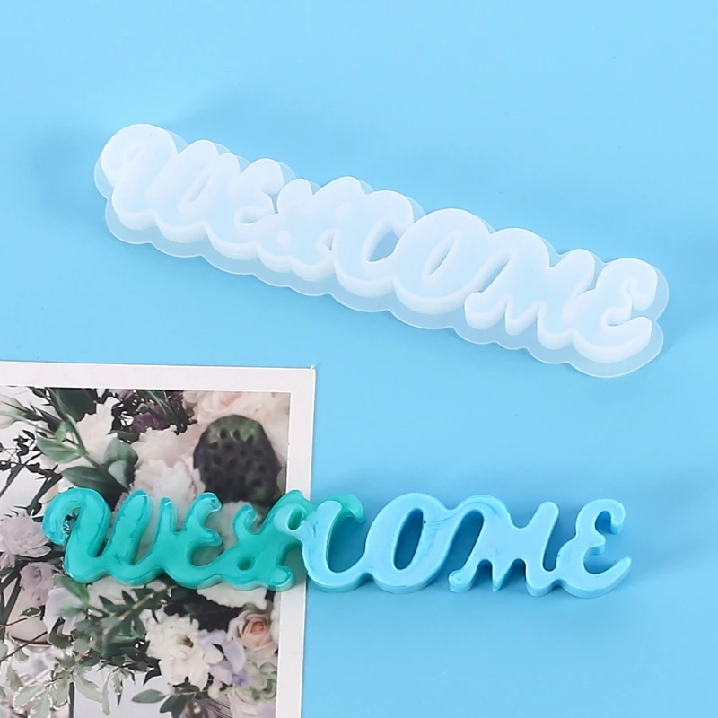 

DIY Welcome- Door Sign Resin Casting Mold Front Door Welcome- Sign Mold Crafts J60E