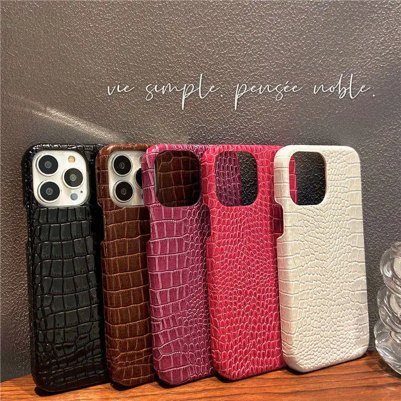 

Luxury Crocodile Pattern PU Leather Case for iPhone 13 Pro Max 12 11 XR 8 7 Shockproof Protect Cover