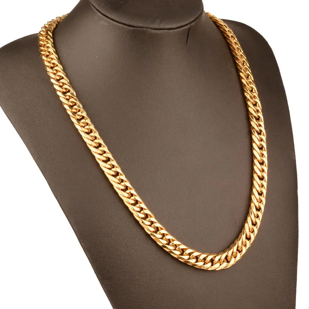 Хип-хоп ожерелье унисекс для золотого цвета из толстой нержавеющей стали хиппи