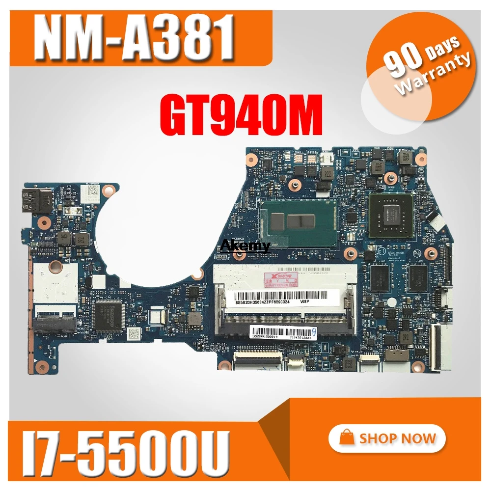 NM A381 материнская плата для ноутбука For Lenovo YOGA3 14 BTUU1 REV: 1 0 I7 5500U GT940 2GB оригинальная
