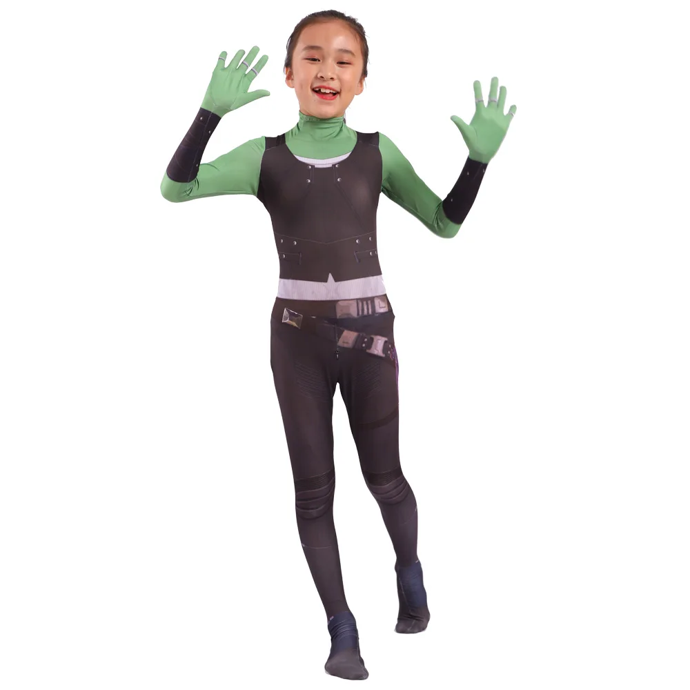2019 Косплей гамора костюм для взрослых и детей Zentai Боди Комбинезоны с героями