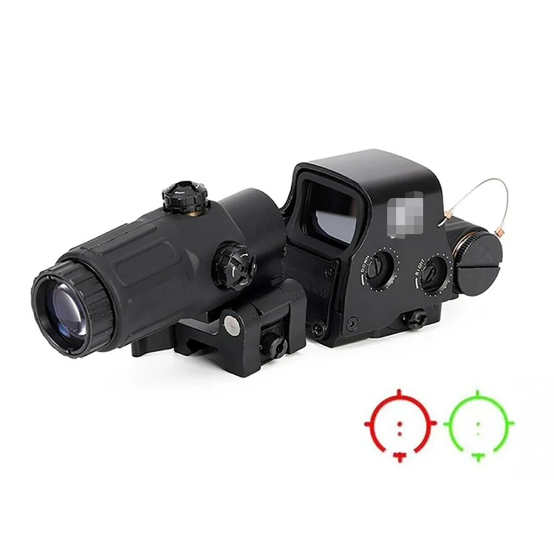 

HHS Holographic Red Green Dot 558+G33 3x Magnifier Hybrid Sight Airsoft Scope Sight combination W/Original Marking