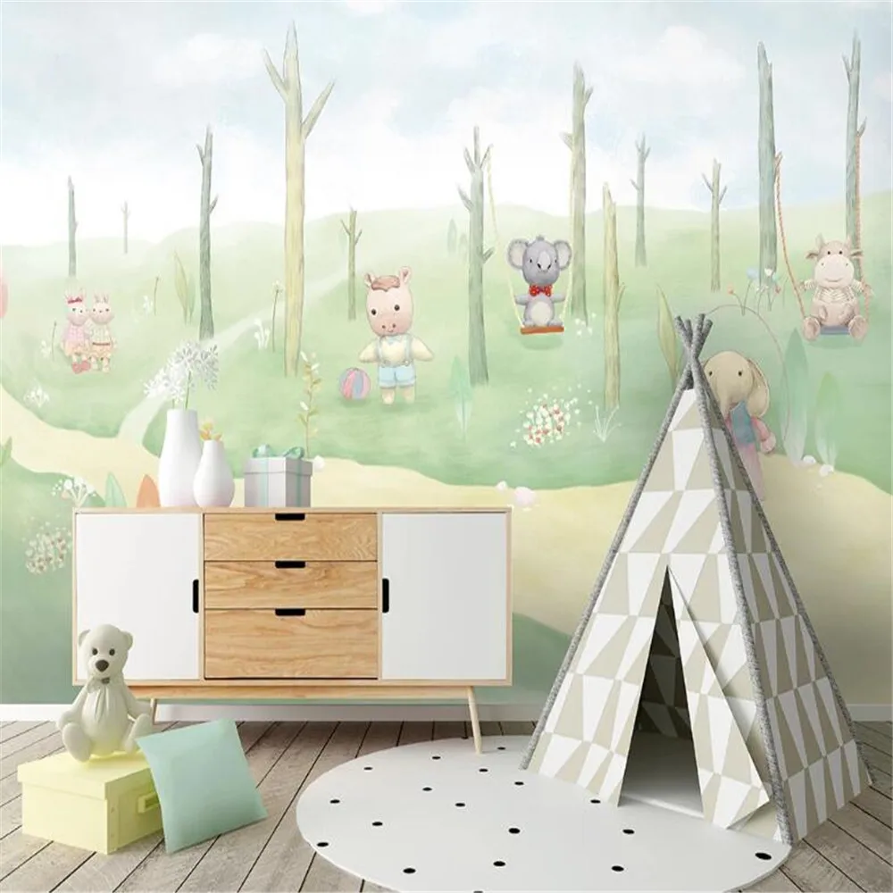 

Milofi manufacturers custom wallpaper mural 3d modern cute animal children's room background wall