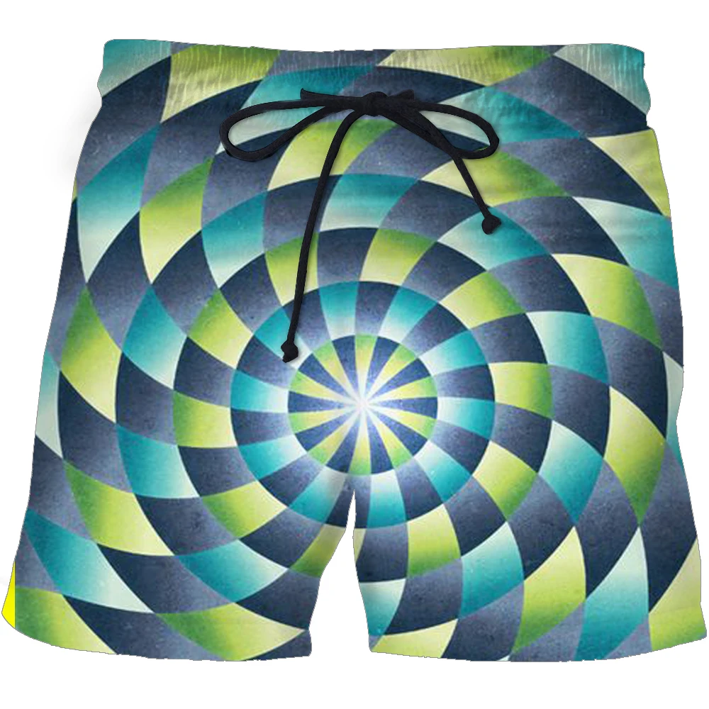 Черно-белые клетчатые шорты мужские пляжные Гавайские с 3D принтом повседневные в