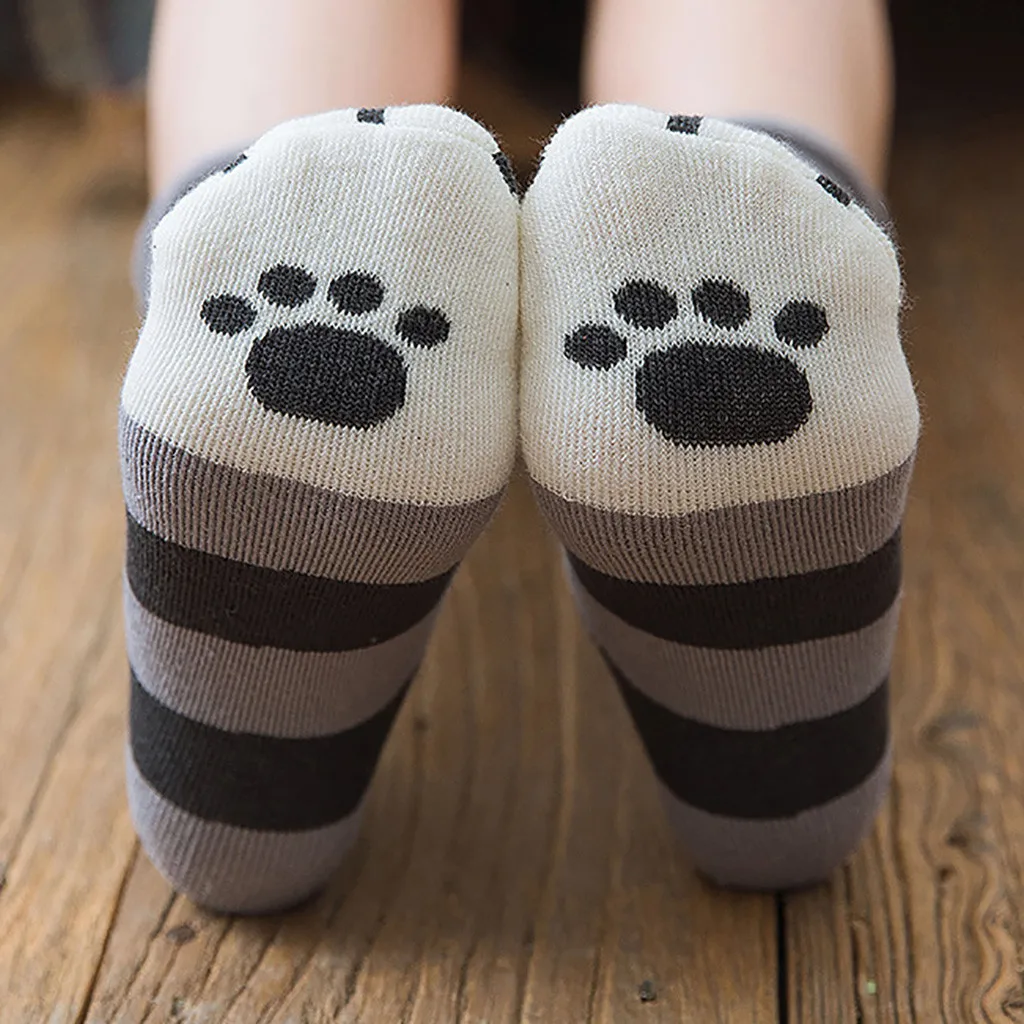 

Women Socks Fashion Lovely Cat Claw Coral Thickening Cotton Middle Stockings Socks Female Erotic Warm Over Knee Women Socks