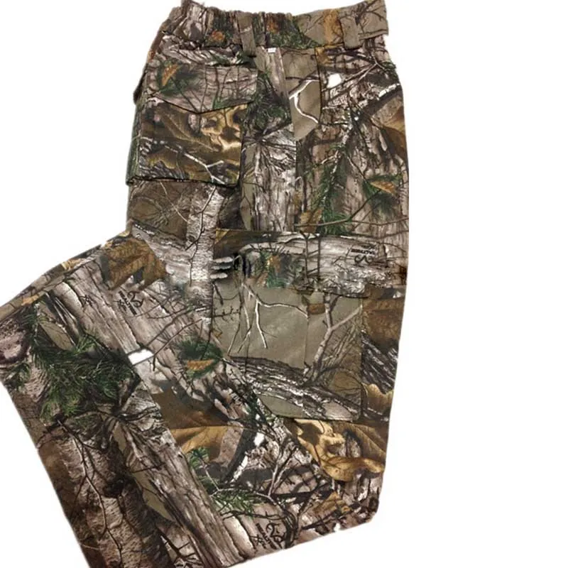 Профессиональный натуральный хлопок Realtree Камуфляж Охота Брюки для охоты