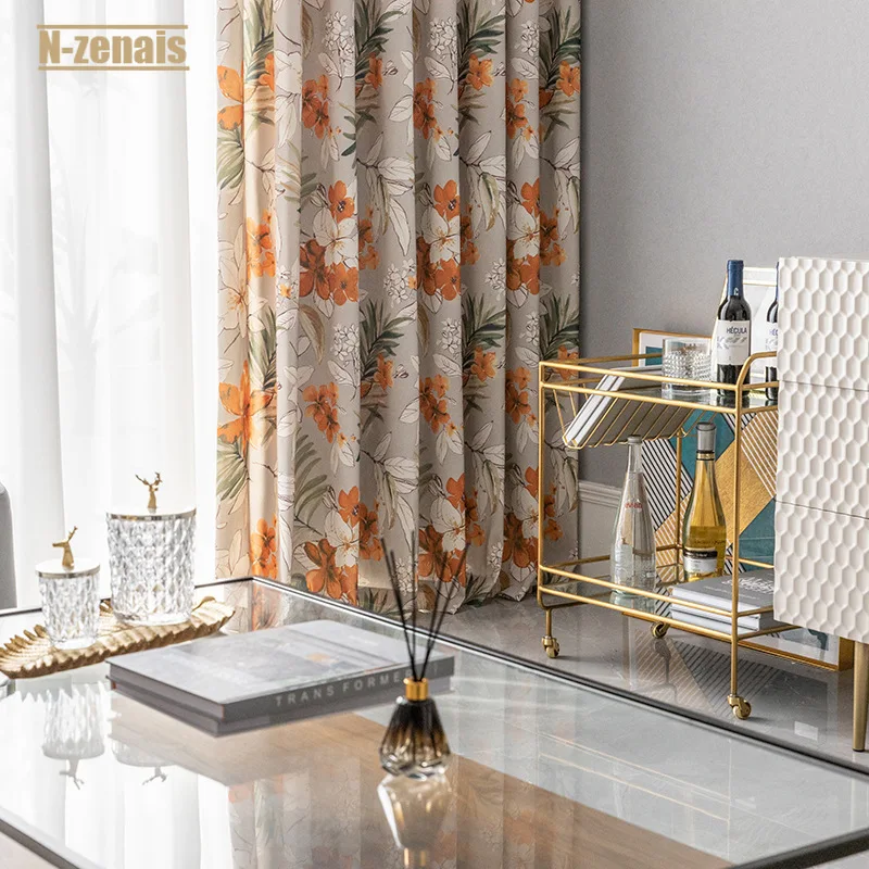 

[hua jie]curtains for Living Room Bedroom Curtains Modern Minimalist Curtain Cotton Printed Curtains