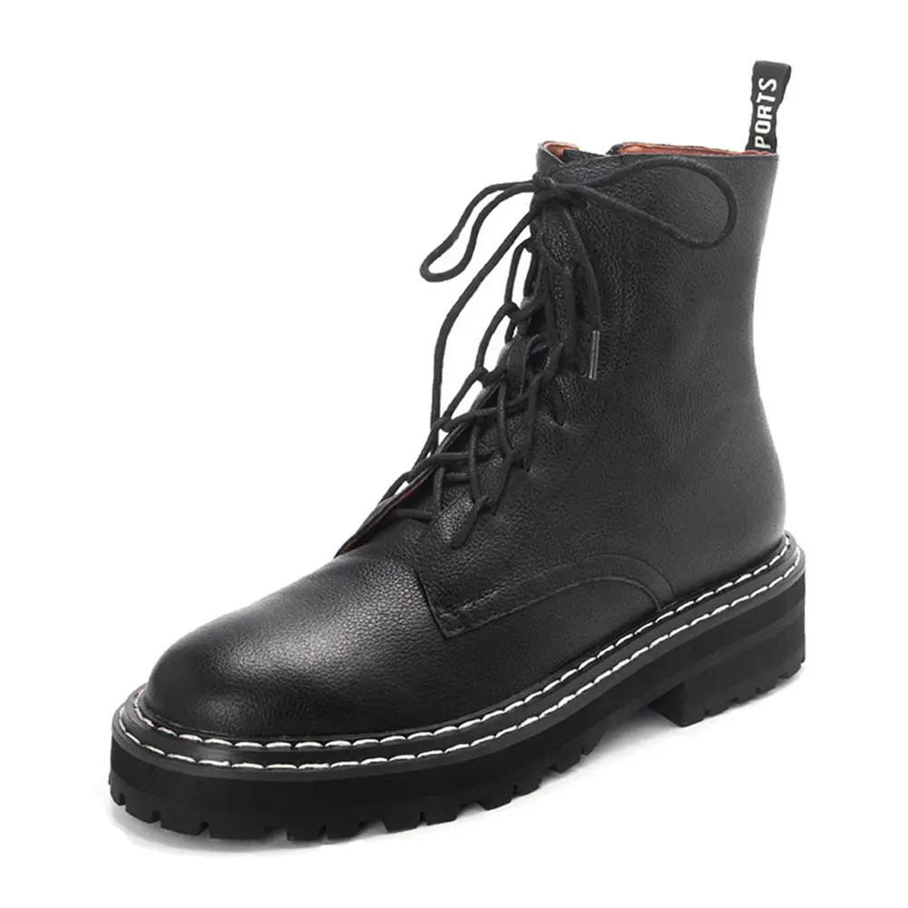 SARAIRIS Luxury Brand Real Genuine Leather Cow Leather Pigskin Shoes Woman Casual Boot Leisure Fall Ankle Boots Women Shoe