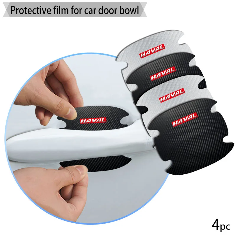 

4pcs Car Door Handle Carbon Fiber Stickers Automotive Goods Sticker for Haval H2 H5 H6 H7 H9 2020 2018 2017 2021 H3 2012 F7 F7X