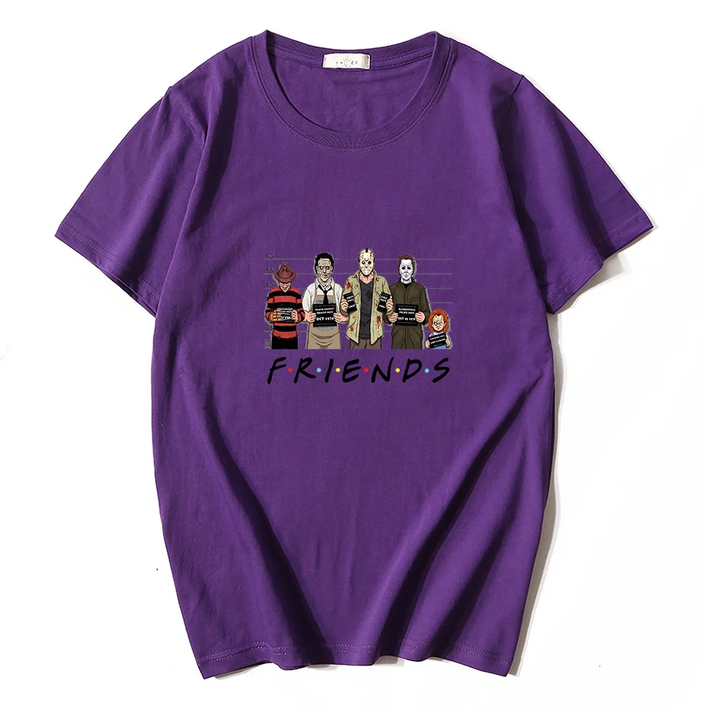 Новинка лета 2021 Мужская футболка с принтом ужасов и друзей удобные дышащие топы
