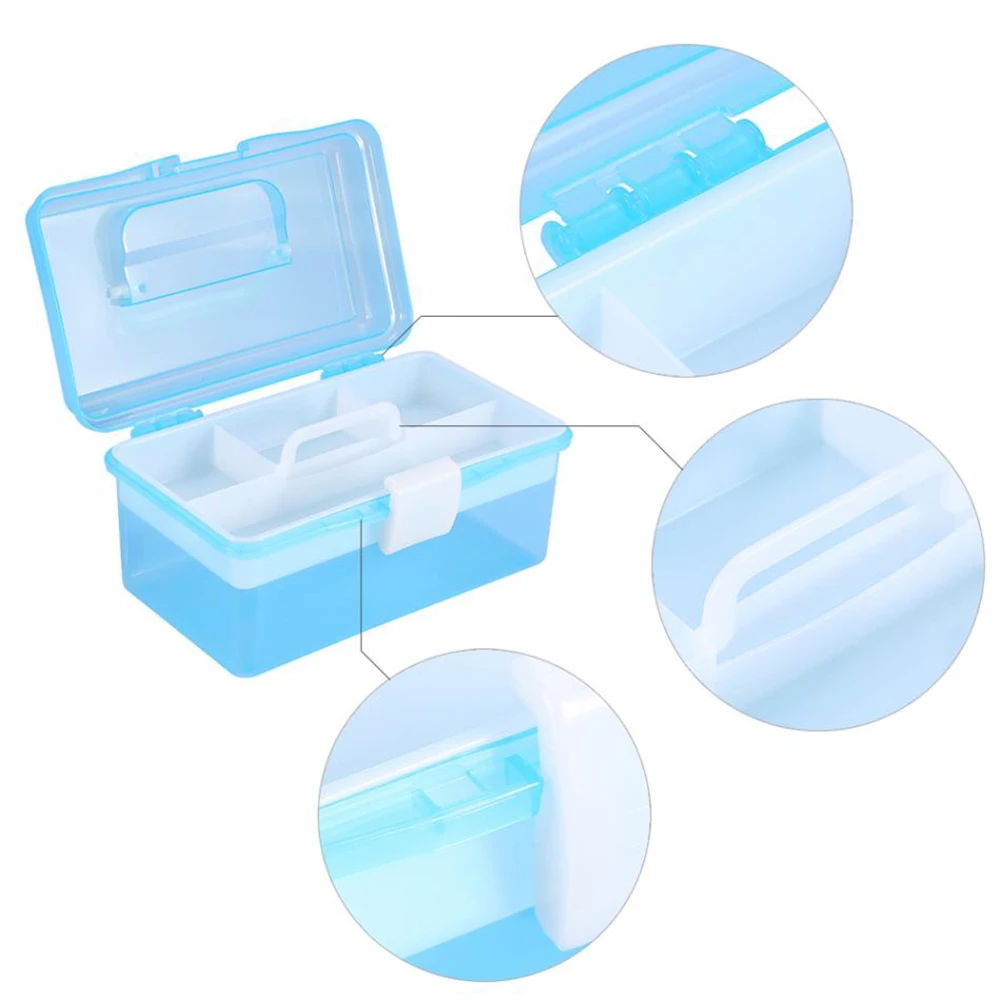 Стойка для хранения инструментов макияжа 3 слойная пластиковая коробка ручек