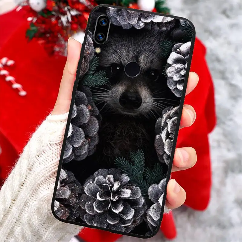 

Animal raccoon and plant art Phone Case For Xiaomi Redmi note 7 8 9 t k30 max3 9 s 10 pro lite