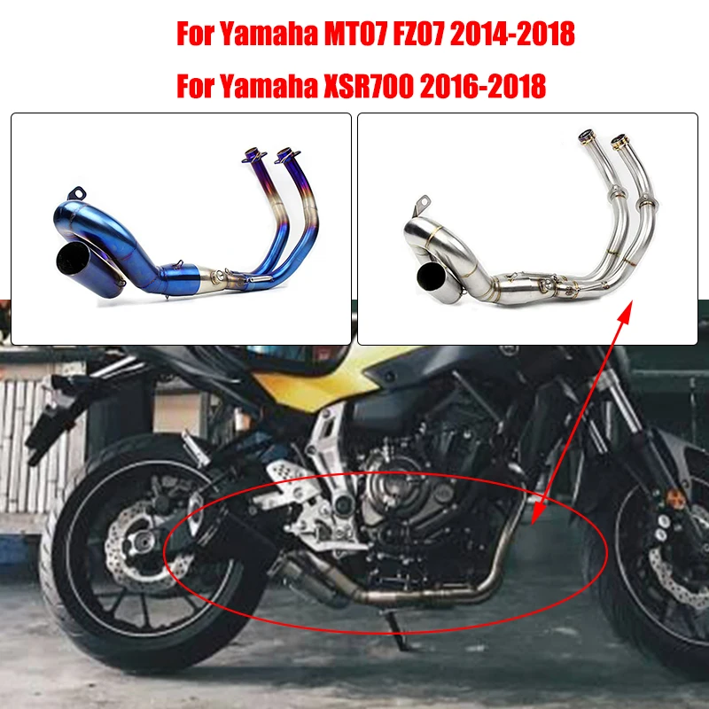 MT 07 FZ XSR700 полная выхлопная система трубы 304 нержавеющая сталь 51 мм для Yamaha FZ07 MT07