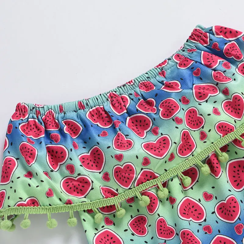 

3-18M Newborn Infant Baby Girls Clothes Set Ruffle Pom Pom Rompers Shorts Outfits Summer Costumes