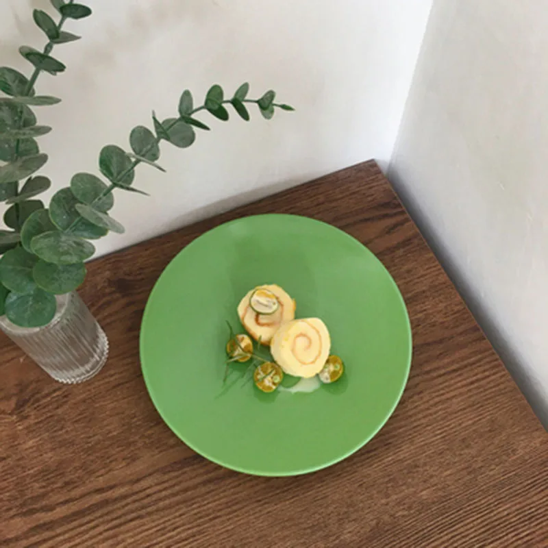 

Nordic Solid Color Ceramic Western Food For Home Dessert Plate Ins Flat Plates Посуда Luminarc Vajilla Navidad Тарелки Менажница