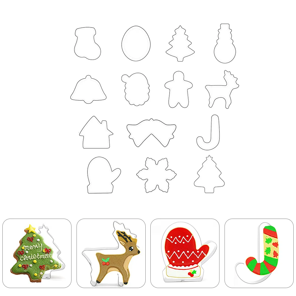 

1 Набор 14 шт. рождественские инструменты из нержавеющей стали для изготовления печенья (серебристый)