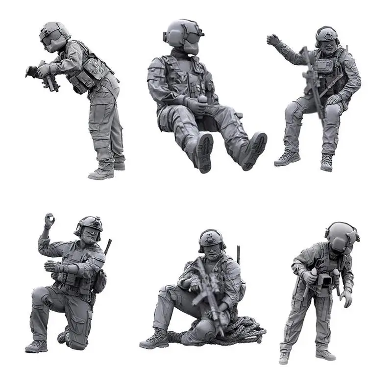 1/35 Смола Солдат вертолет Экипировка белая модель самособранные фотоаксессуары