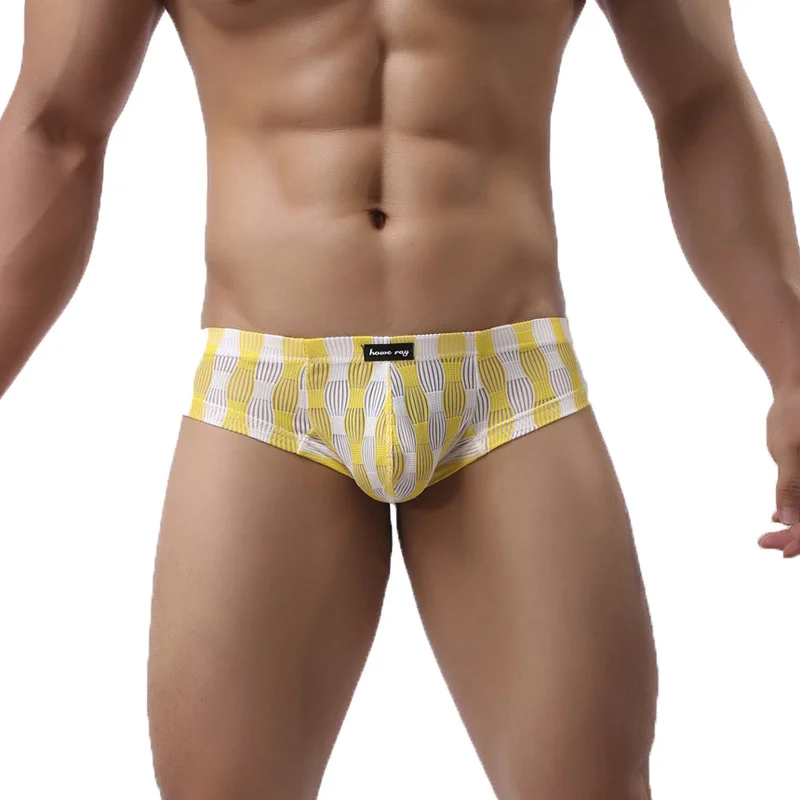 Трусы боксеры для геев шорты нижнее белье полосатые прозрачные бугл мешочек